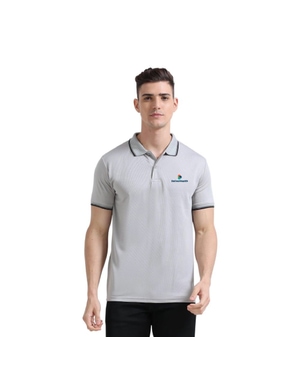 Greys&Blues PrimoKnit Polo Tshirt- Light Grey with Black Tipping